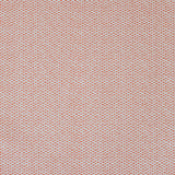 Detail of the reverse side of fabric in a dense checked weave in red and white.