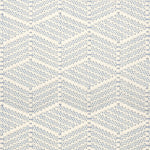 Broadloom in a dimensional herringbone stripe in cream and blue