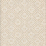 Detail of wallpaper in a geometric lattice print in shades of cream.