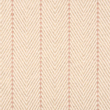 Broadloom carpet in a herringbone pattern in pastel pink with a pink stripe accent.