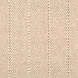 Broadloom carpet in a herringbone pattern in beige with a taupe stripe accent.