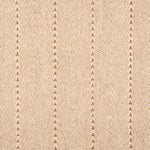 Broadloom carpet in a herringbone pattern in beige with a rust brown stripe accent.