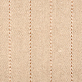 Broadloom carpet in a herringbone pattern in beige with a rust brown stripe accent.