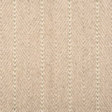Broadloom carpet in a herringbone pattern in ecru with a sage green stripe accent.