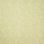 Detail of fabric in a textural basketweave print in green on a cream field.