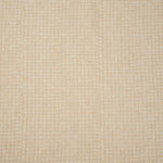 Detail of fabric in a textural basketweave print in tan on a cream field.