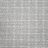 Close-up of a carpet with a textured check pattern in beige and white.