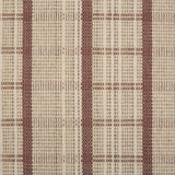 Broadloom carpet in a windowpane plaid in beige and rust red.
