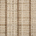 Broadloom carpet in a windowpane plaid in beige and tan.
