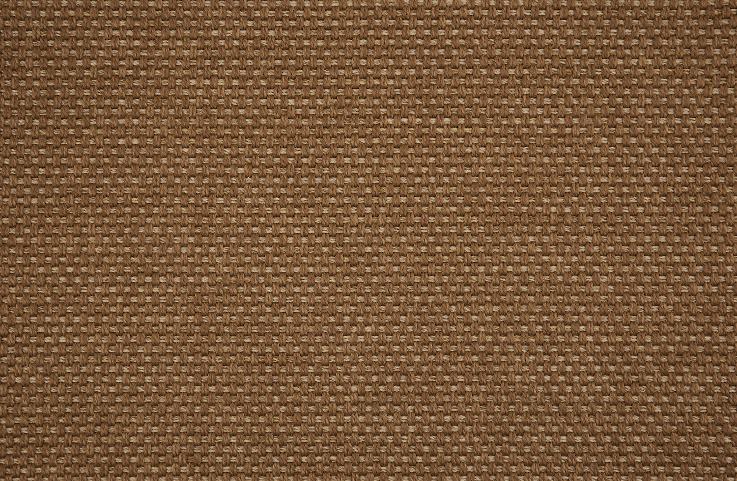 Textural performance broadloom carpet in grid design in brown.