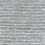 Striped black and white woven rug.