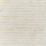 Pale yellow and white striped woven rug. 
