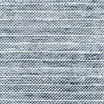 Blue and white striped woven rug. 