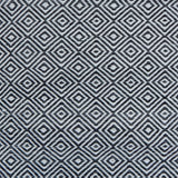 Patterned rug with black and white geometric design