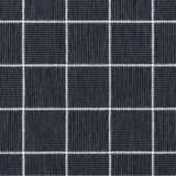 Broadloom carpet in a square grid with checkerboard stripes in black and white.
