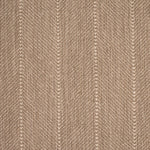 Close up of a broadloom carpet with a herringbone stripe in brown.