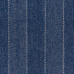 Close up of a broadloom carpet with a herringbone stripe in blue. 