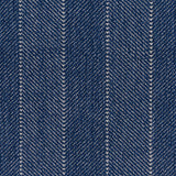 Close up of a broadloom carpet with a herringbone stripe in blue. 