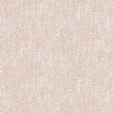 Painterly small-scale dashed dot print in white on a soft pink watercolor field.