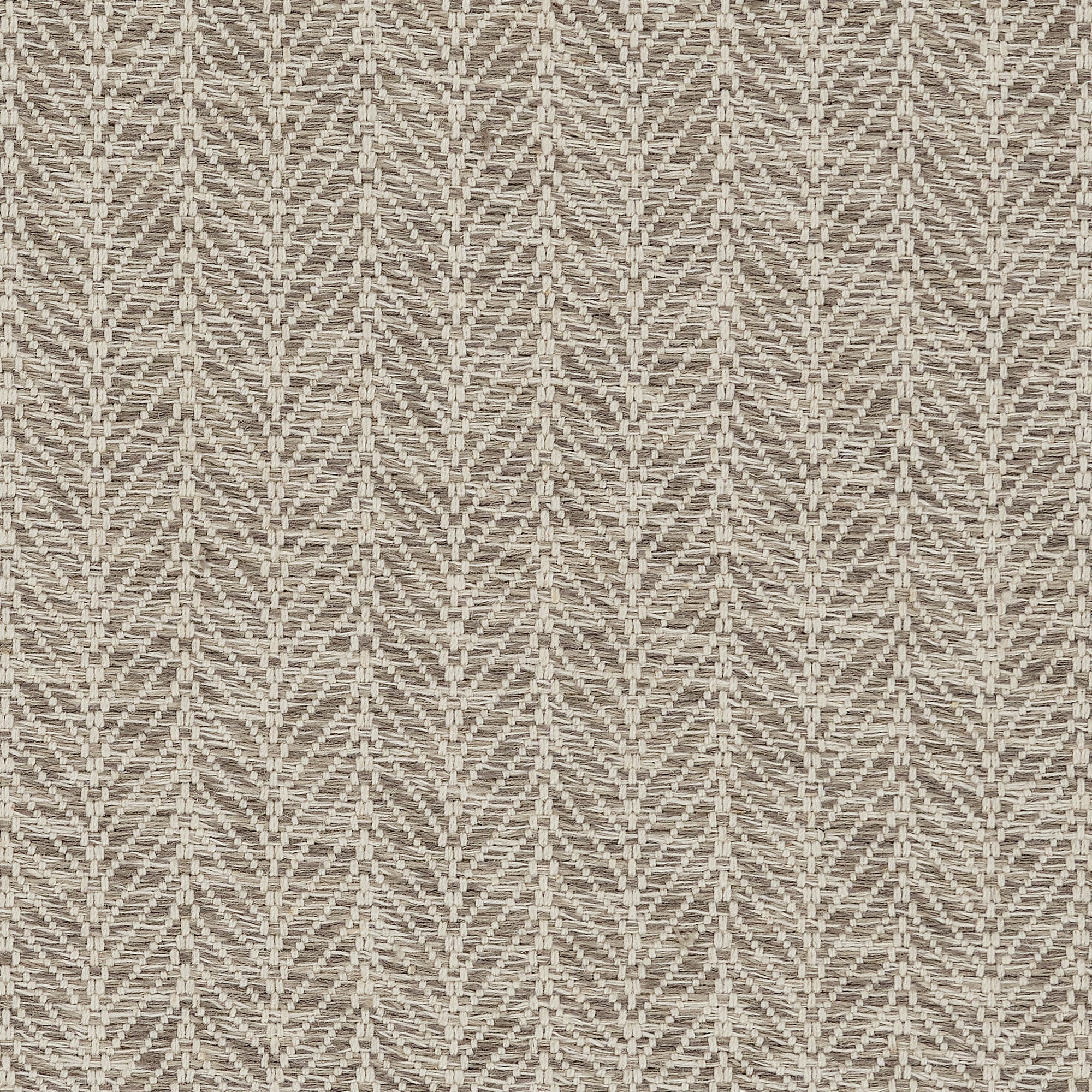Broadloom carpet in a textural herringbone pattern in cream and brown.