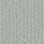Broadloom carpet in a textural herringbone pattern in cream and pastel blue.
