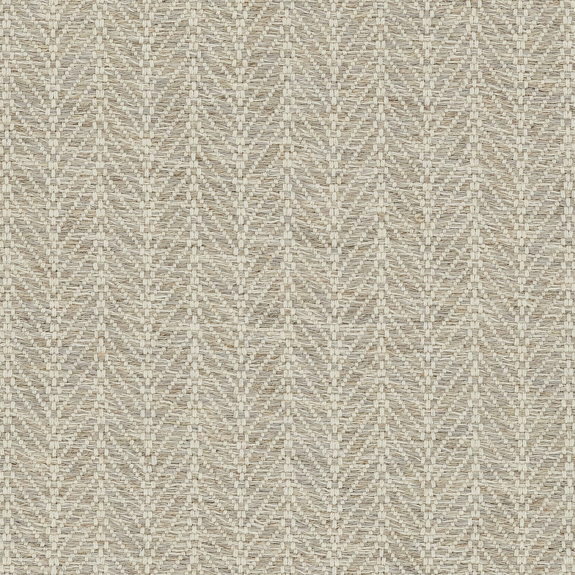 Broadloom carpet in a textural herringbone pattern in cream and taupe.