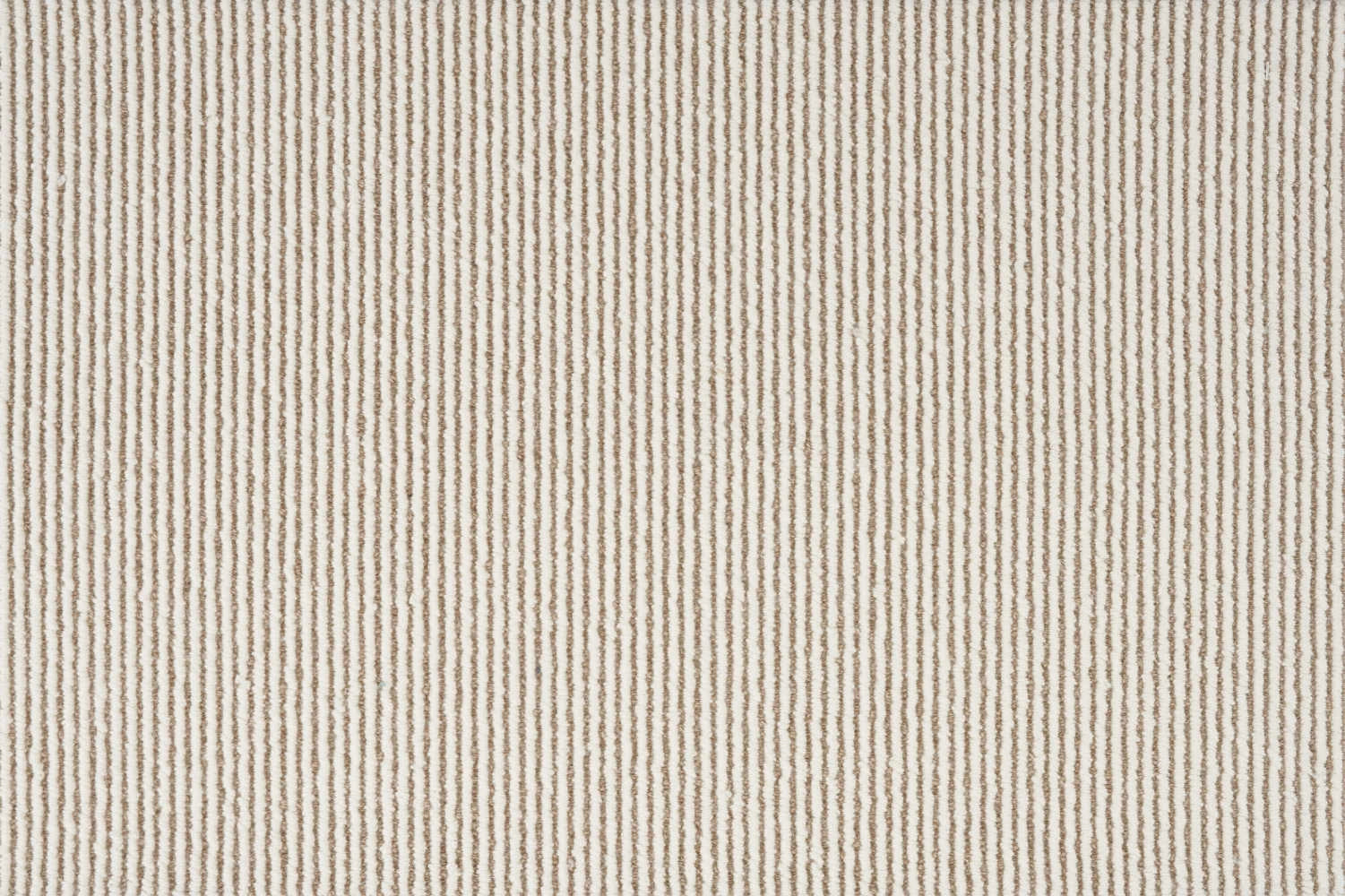 Broadloom carpet with pinstripes in cream and brown.
