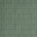 Close up of wallpaper with dashed striped grid in tonal green.