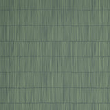 Close up of wallpaper with dashed striped grid in tonal green.