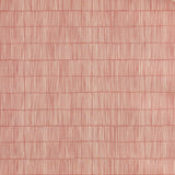 Close up of grasscloth with dashed striped grid in cream on clay pink.