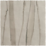 Sheet of hand-painted wallpaper with an irregular combed stripe pattern in charcoal on a greige field.
