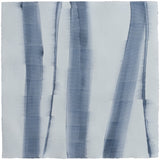 Sheet of hand-painted wallpaper with an irregular combed stripe pattern in navy on a white field.