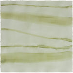 Sheet of hand-painted wallpaper with an irregular combed stripe pattern in green on a light sage field.