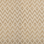 Broadloom carpet in a zig zag diamond pattern in cream and natural fibre. 
