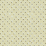 Detail of wallpaper in a painterly dot print in white and brown on a yellow field.