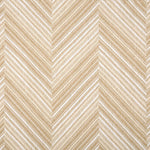 Broadloom carpet with a graphic herringbone pattern in shades of tan and white. 