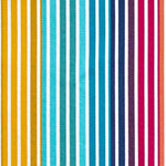 Detail of outdoor fabric in a rainbow stripe print on a white field.
