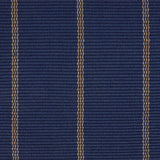 Broadloom carpet in cobalt blue with a tan widely placed pinstripe