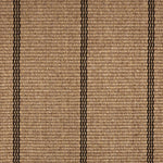 Broadloom carpet in  tan with a black widely placed pinstripe