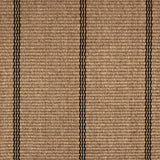 Broadloom carpet in  tan with a black widely placed pinstripe