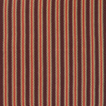 Detail of a hand-woven cotton striped fabric in shades of red, brown and yellow.