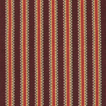 Detail of a hand-woven cotton striped fabric in shades of red, brown and yellow.