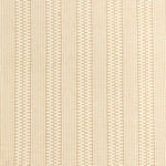 Detail of a hand-woven cotton fabric in a striped twill pattern in cream and white.