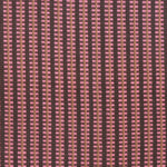 Detail of a hand-woven cotton fabric in an intricate stripe pattern in shades of brown, tan and pink.