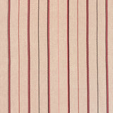 Detail of a hand-woven cotton striped fabric in cream brown, red and pink.