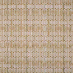 Patterned carpet with a geometric design in warm tan and white
