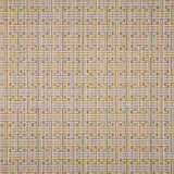 Patterned carpet with a geometric design in warm tan and white