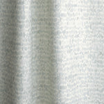 Gently draped fabric in a linear check pattern in shades of pastel aqua blue on a white field.