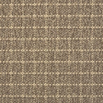 Broadloom carpet with windowpane pattern in brown. 