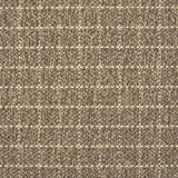 Broadloom carpet with windowpane pattern in brown. 